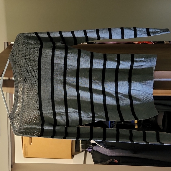 Cute Gray and Black Striped Sweater - Picture 2 of 4